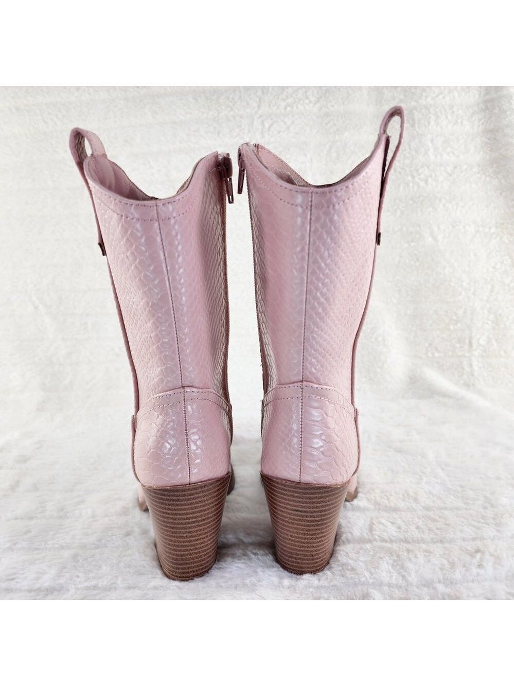 Dusty Pink Western Cowgirl Cow Boy Ankle Boots Slayer - Picture 9 of 10
